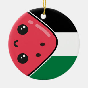 Décoration En Céramique Drapeau de la Palestine mignonne avec Palestin san