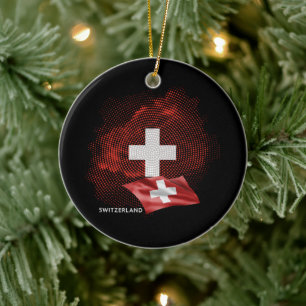 Décoration En Céramique Drapeau de la Suisse