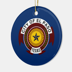 Décoration En Céramique Drapeau de la ville d'El Paso (Texas)