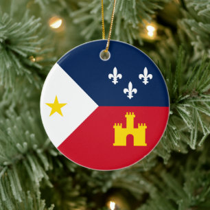 Décoration En Céramique Drapeau de l'Acadiana, Louisiane