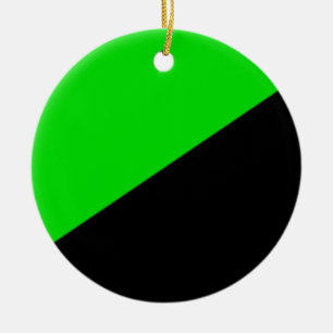 Décoration En Céramique Drapeau de l'anarchisme vert