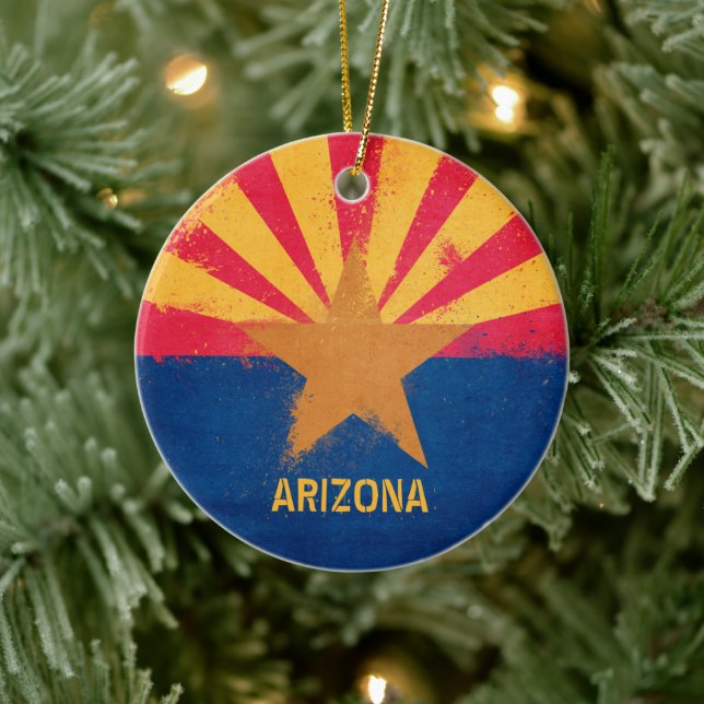 Décoration En Céramique Drapeau de l'Arizona (Arbre)