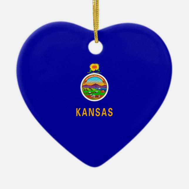 Décoration En Céramique Drapeau de l'État du Kansas (Devant)