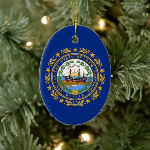 Décoration En Céramique drapeau de l'État du New Hampshire