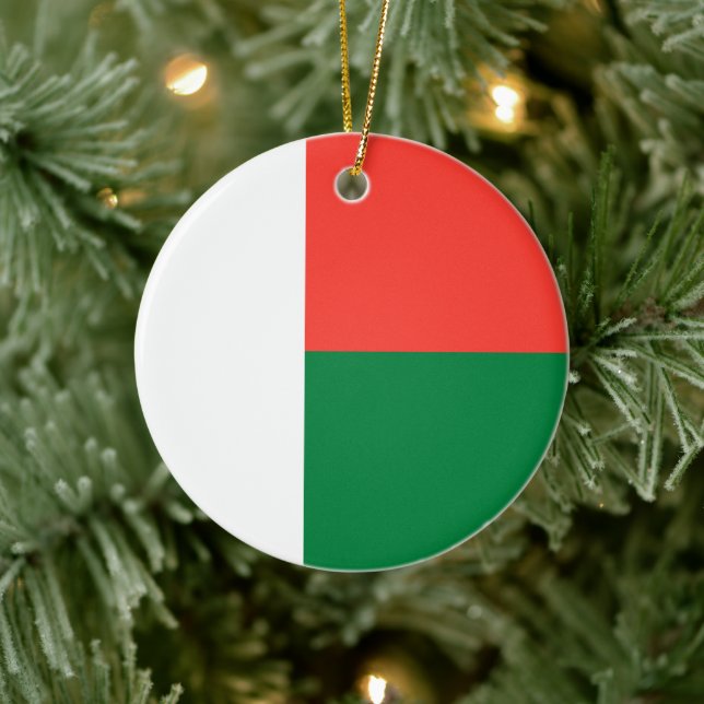 Décoration En Céramique Drapeau de Madagascar (pays africain) (Arbre)