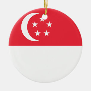 Décoration En Céramique Drapeau de Singapour