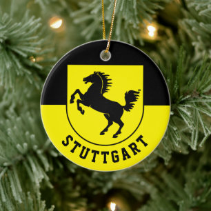Décoration En Céramique Drapeau de Stuttgart (Allemagne)