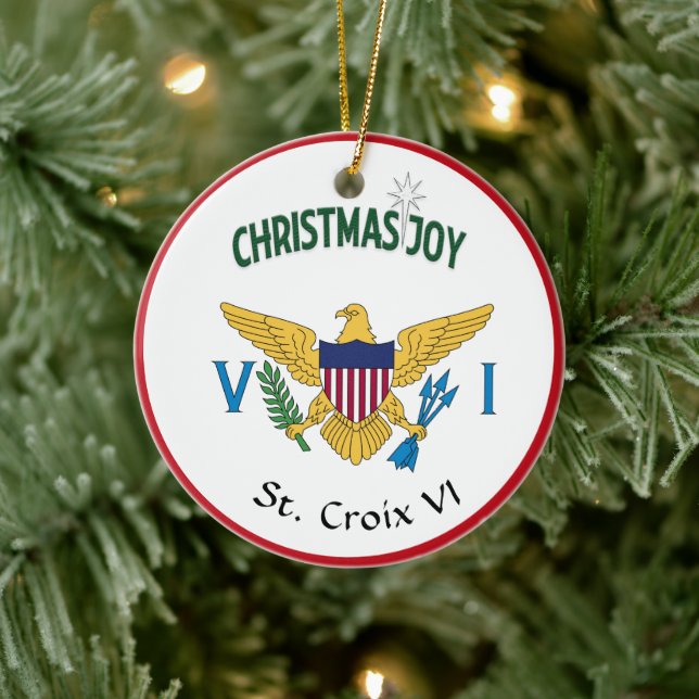 Décoration En Céramique Drapeau des îles Vierges américaines Sainte-Croix  (Arbre)