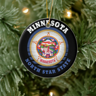 DÉCORATION EN CÉRAMIQUE DRAPEAU D'ÉTAT DE MINNESOTA NORTH STAR