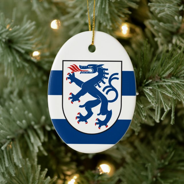 Décoration En Céramique Drapeau d'Ingolstadt, Bavière - ALLEMAGNE (Arbre)