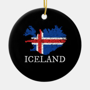 Décoration En Céramique Drapeau d'Islande
