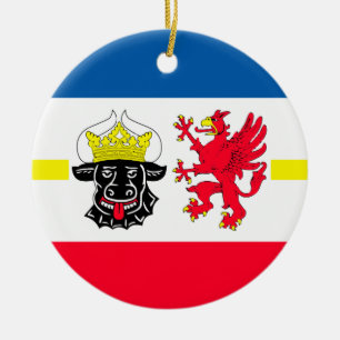 Décoration En Céramique Drapeau du Mecklembourg-Poméranie-Occidentale