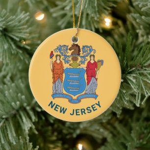 Décoration En Céramique Drapeau du New Jersey