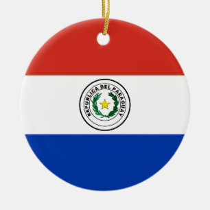 Décoration En Céramique Drapeau du Paraguay