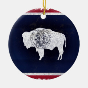 Décoration En Céramique Drapeau du Wyoming