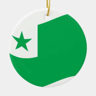 Décoration En Céramique drapeau espéranto + Zamenhof,