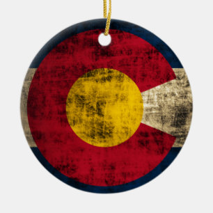 Décoration En Céramique Drapeau grunge du Colorado