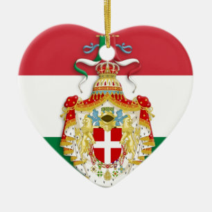 Décoration En Céramique Drapeau italien avec insigne du Royaume d'Italie
