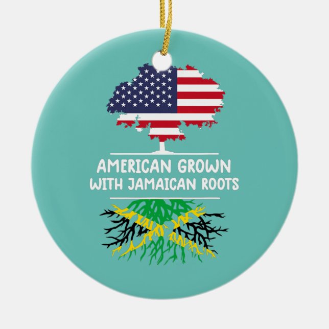 Décoration En Céramique drapeau jamaïcain américain (Devant)