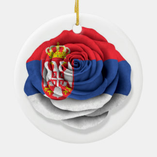 Décoration En Céramique Drapeau rose serbe sur le blanc
