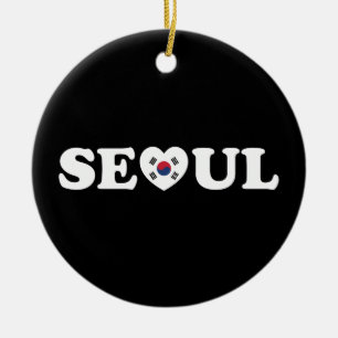 Décoration En Céramique Drapeau Seoul Love Heart Taegeukgi
