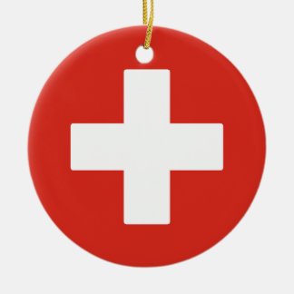 Décoration En Céramique Drapeau suisse
