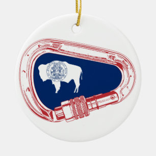 Décoration En Céramique Drapeau Wyoming Escalade Carabiner