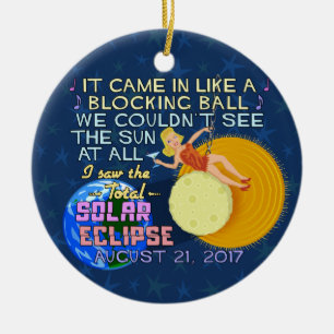 Décoration En Céramique Drôle américain solaire total d'éclipse le 21 a