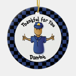 Décoration En Céramique Drôle cadeau de police - Fier policier Merci