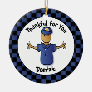 Décoration En Céramique Drôle cadeau de police - Fier policier Merci
