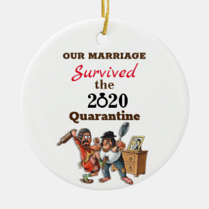 Décoration En Céramique Drôle Cartoon Mariage Couple 2020 Quarantine