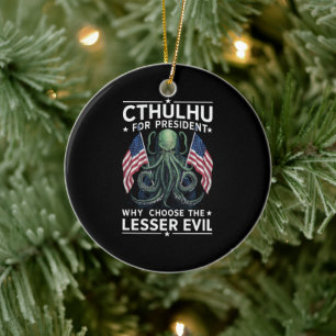 Décoration En Céramique Drôle d'élection 2024 Cthulhu pour président 