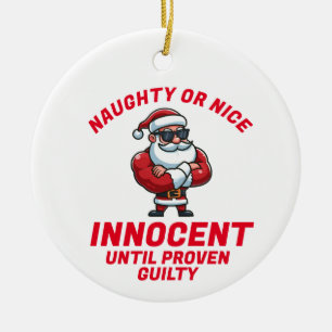 Décoration En Céramique Drôle Noël Naughty ou Nice - Prouvez-le !