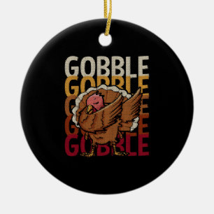 Décoration En Céramique Drôle Thanksgiving Gobble Gobble Turquie