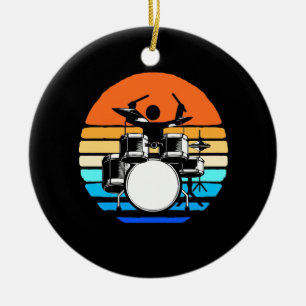 Décoration En Céramique Drummer Retro Vintage