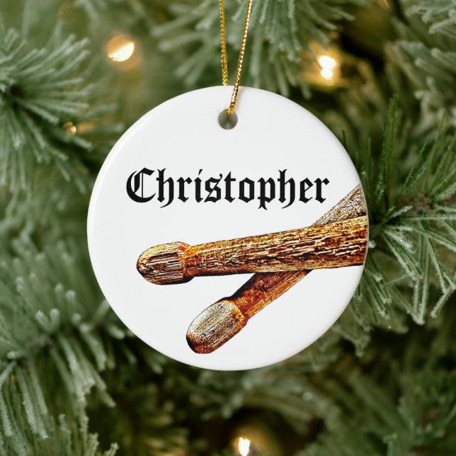 Décoration En Céramique Drummer Rock & Roll sur mesure (Arbre)