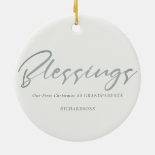 Décoration En Céramique Dusky Sage Green Fer de Noël Wreath Photo Bénéd