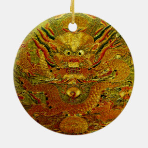 Décoration En Céramique Dynastie de Ming chinoise de broderie de dragon