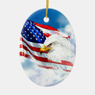 Décoration En Céramique Eagle et drapeau américain