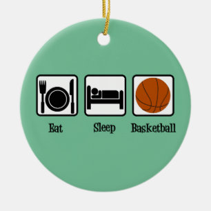 Décoration En Céramique Eat Sleep Basketball
