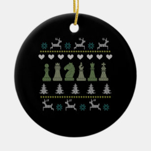 Décoration En Céramique Échecs - Échecs Pièces Laid Noël