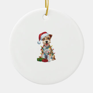 Décoration En Céramique Éclairage de Noël Santa Silky Terrier Chien Christ