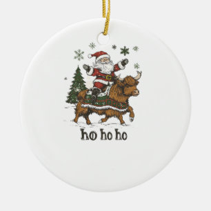 Décoration En Céramique Éclairage de sapin de Noël femmes Santa à cheval H