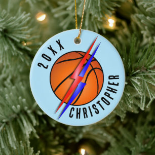 Décoration En Céramique Éclairs Basket-ball Noël