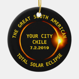 Décoration En Céramique Éclipse solaire totale 2019 Chili, Amérique du Sud