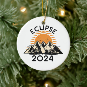 Décoration En Céramique Éclipse solaire totale 2024