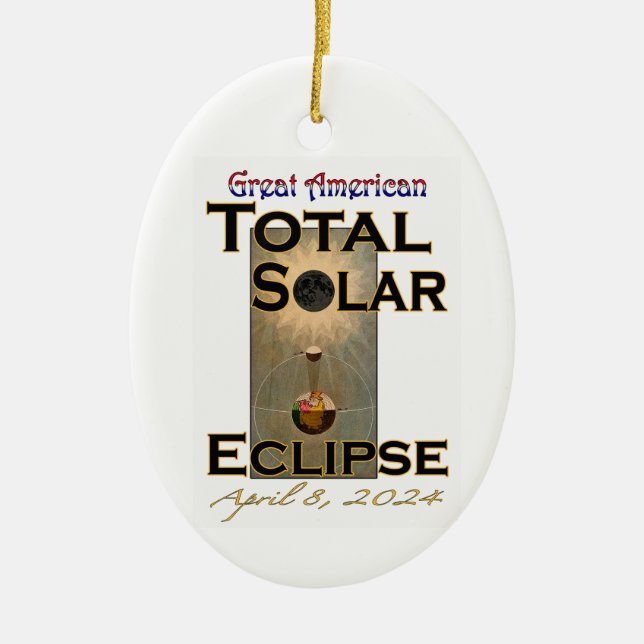Décoration En Céramique Éclipse solaire totale 2024 (Devant)