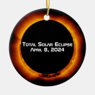 Décoration En Céramique Éclipse solaire totale 2024