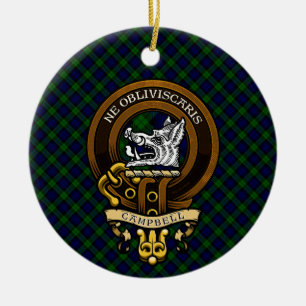 Décoration En Céramique Écosse Clan Campbell Badge et Crest