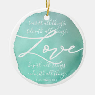 Décoration En Céramique Écriture d'amour religieuse simple aquarelle